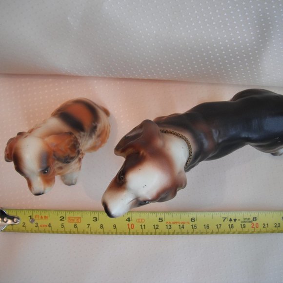 Vintage Dog Figurine Ceramic Porcelain White Brown Japan Lot of 2 - Picture 5 of 12